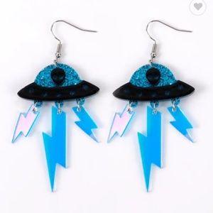 Alien Space Ship Earrings
